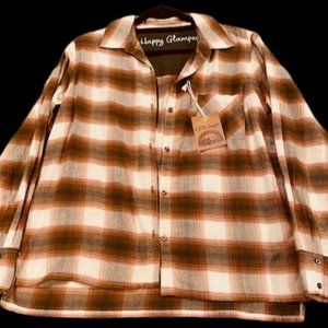 P.J. Salvage Happy Glamper Plaid Button UP